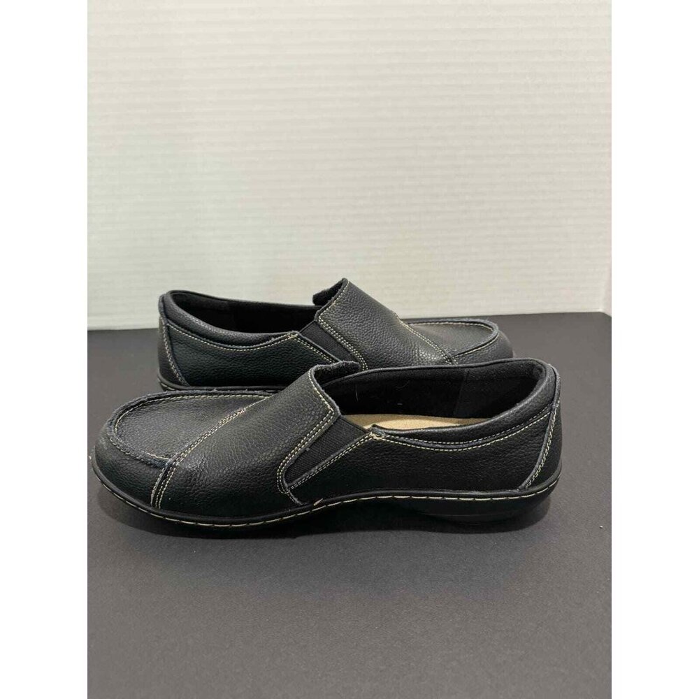 TERRIKAT  9.5 Leather Loafer Slip On Comfort Cushion Ortho Work Shoes Black - Picture 13 of 13
